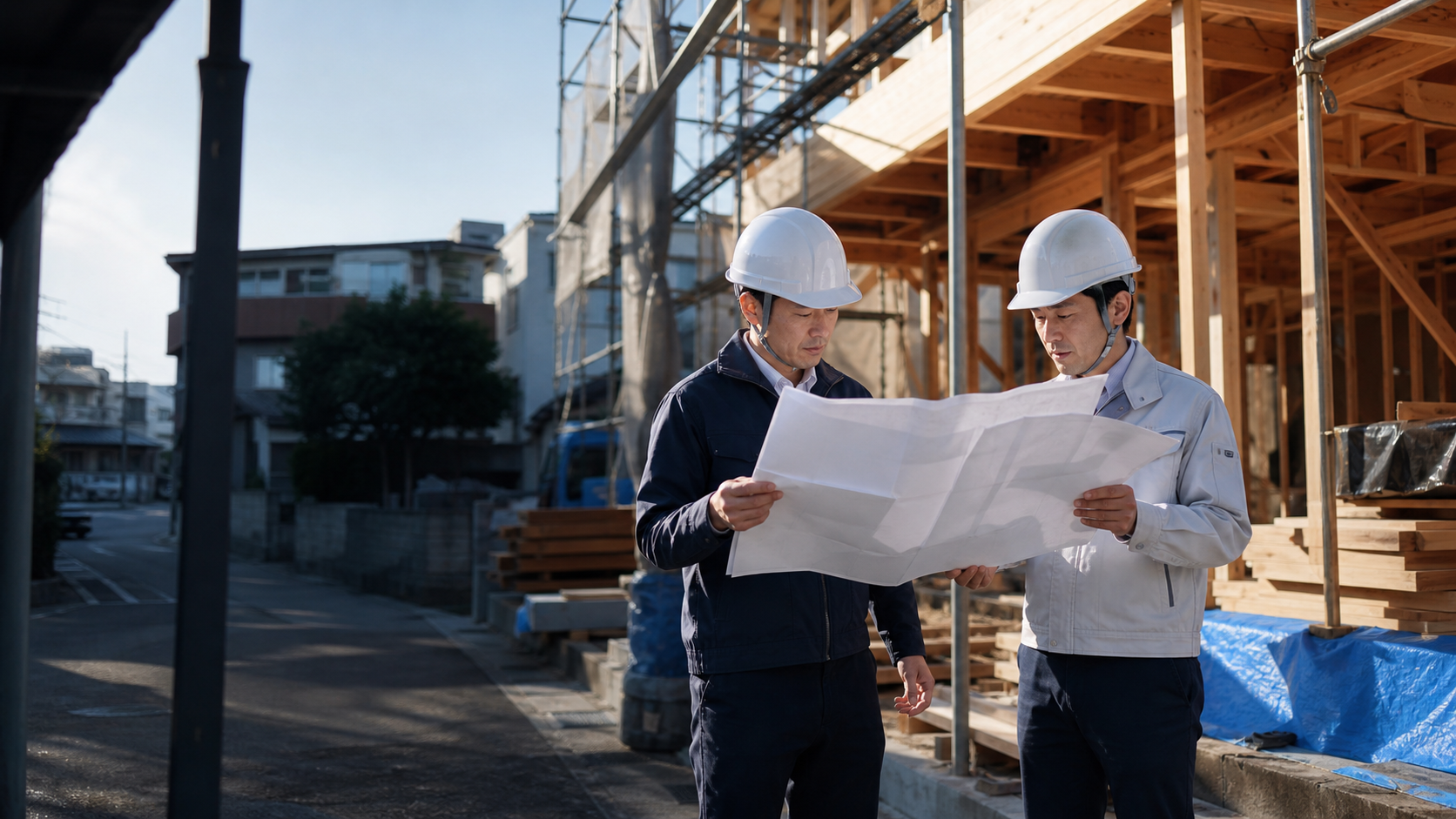 設計と施工の品質を確認する建築担当者